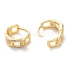 Brass Micro Pave Clear Cubic Zirconia Hoop Earrings EJEW-C121-16G-2