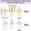 10Pcs 2 Colors Brass Micro Pave Cubic Zirconia Pendants KK-BBC0028-03-2