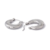 Non-Tarnish 304 Stainless Steel Croissant Hoop Earrings for Women EJEW-G314-06P-2