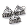 304 Stainless Steel Cubic Zirconia Pendants STAS-R141-04P-01-2