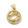 Zodiac Theme Brass Micro Pave Cubic Zirconia Pendants KK-M273-05B-G-1