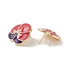 Flower Enamel Stud Earrings EJEW-F277-04LG-2