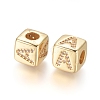 Brass Micro Pave Cubic Zirconia European Beads ZIRC-G162-13G-A-1