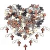  80Pcs 4 Colors Cross Wooden Pendants DIY-NB0007-52-5