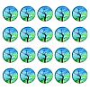 Half Round/Dome Tree Pattern Glass Flatback Cabochons for DIY Projects GGLA-YW0001-14D-1