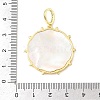 Brass Micro Pave Clear Cubic Zirconia & Natural White Shell Pendants CU-CBA6938-09G-01-3