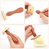 Olycraft Brass Wax Seal Stamp Head & Pearwood Handle Kit AJEW-OC0002-85I-3