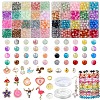 2 Sets 2 Styles DIY Alloy Enamel Pendants & Glass Beads Stretch Bracelets Making Kits DIY-YW0011-85-1