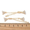 Brass Micro Pave Cubic Zirconia Chain Extender with Glass KK-U052-20G-3