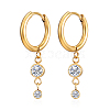 Stainless Steel Hoop Earrings with Cubic Zirconia for Women QT6640-1-1