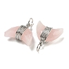 Natural Rose Quartz Copper Wire Wrapped Pendants G-B079-01P-02-2