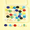 36Pcs 9 Colors Handmade Evil Eye Lampwork Beads LAMP-FS0001-23-8