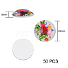 50Pcs Flower Printed Glass Cabochons sgGGLA-SZ0001-18-2