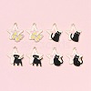 8Pcs 4 Styles Alloy Enamel Pendants FIND-FS0001-91-8