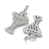 Rack Plating Brass Micro Pave Cubic Zirconia Pendants KK-K392-55P-2