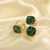 Rhombus Synthetic Turquoise Finger Rings & Earrings Sets VQ5584-1-1