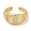 Rack Plating Brass Micro Pave Cubic Zirconia Cuff Finger Rings for Women RJEW-C114-12A-G-2