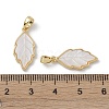 Brass Pave Shell Pendants KK-G497-06G-3