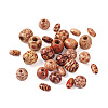 Printed Natural Wood Beads WOOD-TA0001-14-2