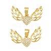 Brass Micro Pave Clear Cubic Zirconia Pendants CU-CBA6A75-08B-G-1