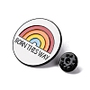 Flat Round Zinc Rainbow Alloy Enamel Pin Brooch JEWB-Q044-01D-3