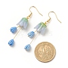 Plastic 3D Flower Long Dangle Earrings EJEW-JE04936-03-4