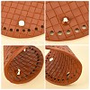 WADORN 3Pcs 3 Colors Leather Flat Round Bottom FIND-WR0003-78-6