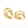 Brass Triple Hoop Earrings X-EJEW-G282-04G-3