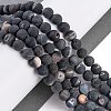 Natural Black Druzy Agate Beads Strands G-NH0024-A01-01-2