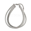 304 Stainless Steel 3-Strand Snake Chain Necklaces for Women NJEW-B122-02P-4