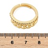 Curb Chain Style Brass Micro Pave Clear Cubic Zirconia Open Cuff Rings for Women RJEW-G343-07G-5