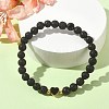 Natural Lava Rock Round Beaded Bracelets BJEW-JB09881-07-2