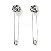 Halloween Skull 316 Surgical Stainless Steel Safety Pin Hoop Earrings for Women EJEW-Z050-29B-AS-1