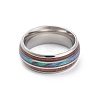 304 Stainless Steel Paua Shell Cuff Ring for Women LS-RJEW-M014-01P-A-2