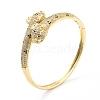 Cubic Zirconia Leopard Hinged Bangle BJEW-A123-19G-3