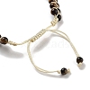 Natural Tiger Eye Braided Round Bead Bracelets BJEW-K251-06A-3