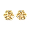 Brass Micro Pave Cubic Zirconia Bead Cap KK-H452-29G-1