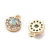 Brass Micro Pave Cubic Zirconia Charms KK-L222-001G-01-2