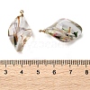 Inner Dried Flower Transparent Resin Pendants RESI-A043-02A-3