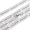 304 Stainless Steel Figaro Chain Necklaces NJEW-E143-11P-2