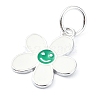 925 Sterling Silver Enamel Smiling Face Flower Charms STER-M119-06D-S-2