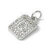 Rack Plating Brass Micro Pave Clear Cubic Zirconia Charms KK-G501-01Q-P-2