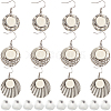 Blank Dome 316 Surgical & 304 Stainless Steel Dangle Earrings DIY Making Kit DIY-SC0024-45-1