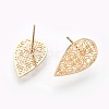 Brass Stud Earrings X-KK-S345-277G-1