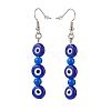 Lampwork Evil Eye & Acrylic Beaded Dangle Earrings EJEW-JE04972-01-3