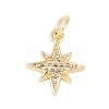 Rack Plating Brass Micro Pave Clear Cubic Zirconia Charms KK-Z060-08G-02-1