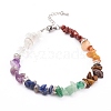 Chakra Chips Natural Gemstone Beaded Anklets AJEW-AN00390-1