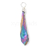 Electroplated Raw Rough Natural Quartz Crystal Copper Wire Wrapped Pendants PALLOY-JF02411-02-3
