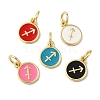 Real 18K Gold Plated Brass Enamel Charms KK-L216-001G-C-1