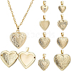 BENECREAT 8Pcs 8 Style Brass Locket Pendants KK-BC0004-42-1